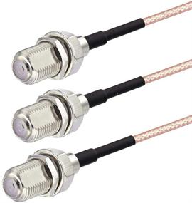 img 4 attached to F-Type Splitter Cable - SUPERBAT F Female to F Dual Female Coax Splitter Cable - Y-Type TV Splitter Cable - Satellite 3-Way Female 50ohm - 6 inches (15cm)