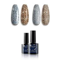 💅 aokitec gel nail polish kit: 2-color/7.5ml set for diy nail manicure – diamond silver & gold shades, soak off gel polish – perfect christmas gift for women at home logo