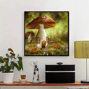 img 2 attached to Enhance Your Home Décor with MXJSUA DIY 5D Diamond Painting Full Round Drill Kits - Flower Mushroom House Theme, 12x12In