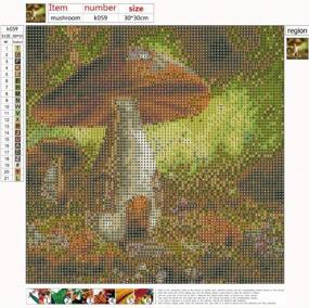 img 3 attached to Enhance Your Home Décor with MXJSUA DIY 5D Diamond Painting Full Round Drill Kits - Flower Mushroom House Theme, 12x12In