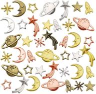 🪐 84-piece penta angel cosmos resin fillers charms beads with alloy star moon planet filling accessories - ideal for epoxy resin craft jewelry making (m592-4 colors mixed) logo