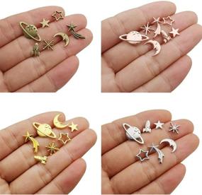 img 2 attached to 🪐 84-Piece Penta Angel Cosmos Resin Fillers Charms Beads with Alloy Star Moon Planet Filling Accessories - Ideal for Epoxy Resin Craft Jewelry Making (M592-4 Colors Mixed)