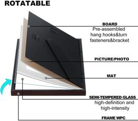 img 3 attached to 🖼️ Violabbey 11x14 Shadow Diploma Frames Brown - Perfect for 8.5x11 Inch Certificates or Degrees - Wall/Tabletop Display - HD Semi-tempered Glass - Black Gold Double Mat