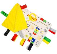enhance your baby's stimulation with wizard muggle baby taggy lovey by baby jack security: 14x18 soother blanket comfort toy with educational sensory design to learn about shapes & house colors - perfect for baby showers and photo props! logo