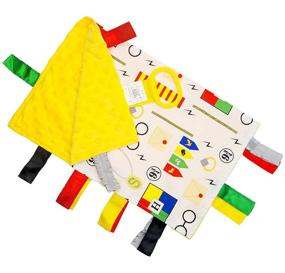 img 4 attached to Enhance Your Baby's Stimulation with Wizard Muggle Baby Taggy Lovey by Baby Jack Security: 14x18 Soother Blanket Comfort Toy with Educational Sensory Design to Learn About Shapes & House Colors - Perfect for Baby Showers and Photo Props!