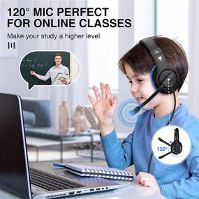 img 1 attached to 🎧 BlueFire Kids Headphones - Perfect Stereo Gaming Headsets for Online School Students, Children, Teens, Boys, Girls - With Microphone, Volume Control - Compatible with PS4, Xbox One (Blue)