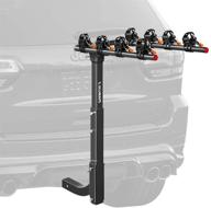 🚴 ikuram 4 bike rack: double foldable hitch mount carrier for cars, trucks, suvs and minivans with 2" hitch receiver logo