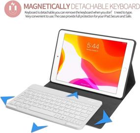 img 3 attached to 🌸 New iPad 10.2 9th/8th/7th Gen Keyboard Case - Slim Leather Folio Cover with 7-Color Backlit Detachable Keyboard - Rose Gold