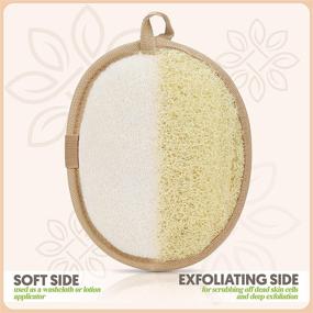 img 1 attached to Almooni Premium Exfoliating Loofah Pad Body Scrubber - Natural Egyptian Shower Loofa Sponge for Ultimate Cleansing (2 Pack)