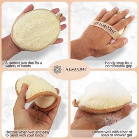 img 2 attached to Almooni Premium Exfoliating Loofah Pad Body Scrubber - Natural Egyptian Shower Loofa Sponge for Ultimate Cleansing (2 Pack)