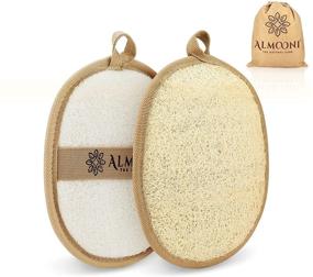 img 4 attached to Almooni Premium Exfoliating Loofah Pad Body Scrubber - Natural Egyptian Shower Loofa Sponge for Ultimate Cleansing (2 Pack)