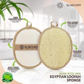 img 3 attached to Almooni Premium Exfoliating Loofah Pad Body Scrubber - Natural Egyptian Shower Loofa Sponge for Ultimate Cleansing (2 Pack)