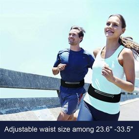 img 1 attached to 🏃 GonHui Running Belts for Women & Men - Adjustable Fanny Pack with 3 Pockets for Phone, Cards, Money - Sweatproof Design - Compatible with iPhone 11, 11 Pro, XR, XS, X, 8