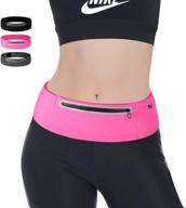 🏃 gonhui running belts for women & men - adjustable fanny pack with 3 pockets for phone, cards, money - sweatproof design - compatible with iphone 11, 11 pro, xr, xs, x, 8 logo