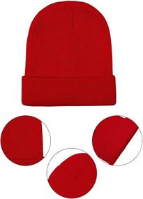 img 3 attached to 👧 Cooraby 6 Pack Kids Winter Beanies: Acrylic Knit Stretchy Caps for Boys and Girls - Warm and Stylish Headwear