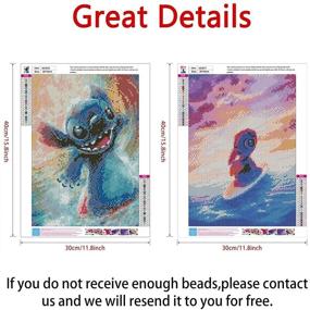img 3 attached to 🖼️ Premium 5D Diamond Painting Kits - Simliber Cartoon Stitch Design - Full Drill Rhinestone Diamond Painting for Beginners, Adults - DIY Arts and Crafts Home Wall Decor - 2 Pack, 11.8 X 15.8inch