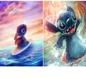 img 4 attached to 🖼️ Premium 5D Diamond Painting Kits - Simliber Cartoon Stitch Design - Full Drill Rhinestone Diamond Painting for Beginners, Adults - DIY Arts and Crafts Home Wall Decor - 2 Pack, 11.8 X 15.8inch