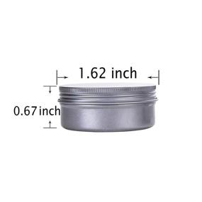 img 2 attached to 💄 Hulless 0.5 Ounce Aluminum Tin Jar Refillable Containers for Cosmetics, Lip Balm, Cream - 15ml Aluminum Screw Lid Round Tin Container Bottle - Pack of 24