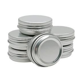 img 3 attached to 💄 Hulless 0.5 Ounce Aluminum Tin Jar Refillable Containers for Cosmetics, Lip Balm, Cream - 15ml Aluminum Screw Lid Round Tin Container Bottle - Pack of 24