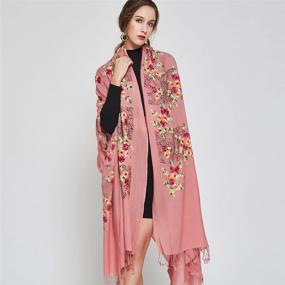 img 2 attached to 🧣 DANA XU Winter Pashmina Scarves & Wraps: Women's Embroidered Accessories for Enhanced Style