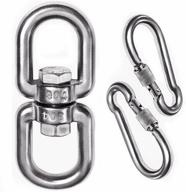 🌲 web tree swing hook set - double ended stainless steel swivel ring with snap hooks (m8) - heavy duty, reliable & safe for therapy swing, aerial dance, swing spinner hanger. логотип