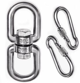 img 4 attached to 🌲 Web Tree Swing Hook Set - Double Ended Stainless Steel Swivel Ring with Snap Hooks (M8) - Heavy Duty, Reliable & Safe for Therapy Swing, Aerial Dance, Swing Spinner Hanger.