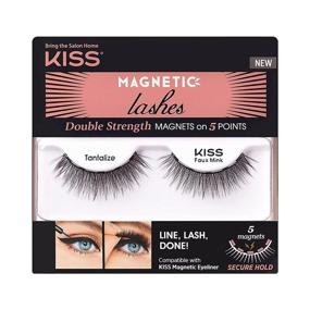 img 4 attached to 💋 KISS Magnetic Lashes, Tantalize: Wind-Resistant, Long-Lasting, Dermatologist Tested, Reusable False Eyelashes