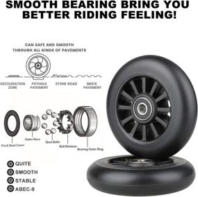 img 1 attached to 🛴 Kutrick 100mm Scooter Wheels: Pro Replacement Pair with Smooth Bearings - Ideal for Razor Fuzion Scooters