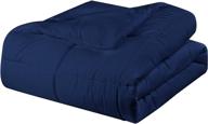 🛌 navy queen size double fill down alternative comforter by cathay home: cozy and luxurious bedding for enhanced sleep logo