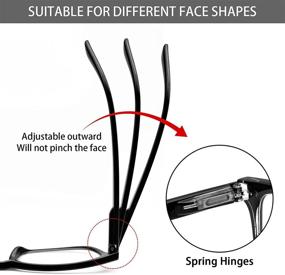 img 1 attached to 👓 Set of 5 Blue Light Blocking Reading Glasses with Spring Hinges - UV Ray Filter Nerd Eyeglasses for Men and Women - Ideal Computer Readers