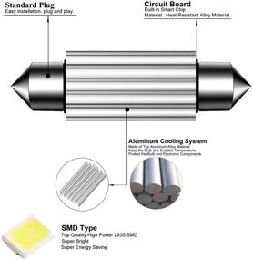img 1 attached to 🔆 Гкромзо 10 X 42mm светодиодные лампочки-маточины — безошибочное освещение для карты, купола, 211-2 578 569 — чисто белый.
