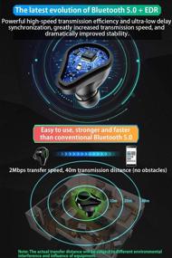 img 3 attached to 🎧 Премиум черные беспроводные наушники Bluetooth 5.0 - 240 часов воспроизведения, защита от воды IPX7, глубокие басы, звук высокого качества, встроенный микрофон - зарядный футляр 8000 мАч с LED-дисплеем - идеально подходит для спорта.