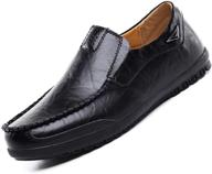 👞 vancilin 228black leather loafers: stylish men's slip-on shoes logo