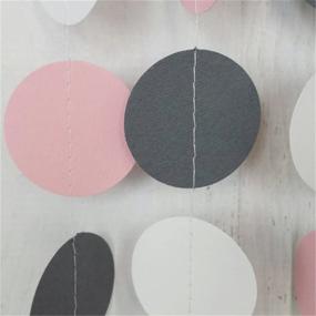 img 3 attached to 🎉 6.5 Feet Long Circle Dots Paper Garland Hanging Décor - White Grey Baby Pink Party Decoration Set (Heartfeel CC-1)