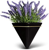 trivium wall planter set with inclusive artificial plants, lavender flower hanging wall planters, decorative hanging vase with faux plants, wall pots featuring artificial plants logo