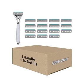 img 4 attached to 🪒 Schick Quattro Titanium: Men's 1 Razor with 16 Razor Blades Refills – High-Quality Grooming Solution