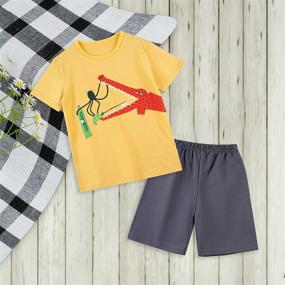 img 3 attached to Adorable Summer Cotton Outfits: SUNFEID Toddler Boy Clothes Set – T-Shirt & Shorts Combo (2 Packs, Sizes 2-7T)