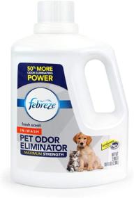 img 4 attached to 98 Fl Oz Fresh Scent Febreze Laundry Pet Odor Eliminator: In-Wash 🐾 Clothes Scent Booster, Deodorizer, Detergent Additive, and Fabric Refresher - Packaging May Vary