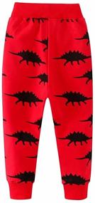 img 3 attached to 🦖 Elastic Drawstring Dinosaur Sweatpants for Boys