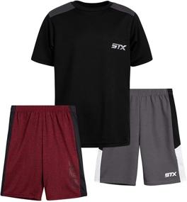 img 4 attached to STX Boys' Active Shorts T-Shirt - Clothing for Boys