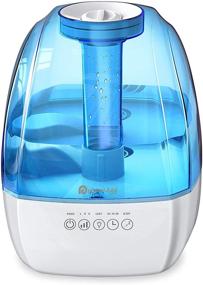 img 4 attached to 🌬️ 4.5L Ultrasonic Cool Mist Humidifier for Bedroom - Large Room Humidifier with 3 Mist Levels, Quiet Operation, Sleep Mode, Smart Timer, Night Light - All Night Moisture for Baby, Home Office