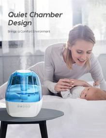 img 2 attached to 🌬️ 4.5L Ultrasonic Cool Mist Humidifier for Bedroom - Large Room Humidifier with 3 Mist Levels, Quiet Operation, Sleep Mode, Smart Timer, Night Light - All Night Moisture for Baby, Home Office