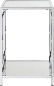 img 1 attached to 💎 Convenience Concepts Town Square Chrome End Table - Stylish Clear Glass/Chrome Frame Addition