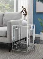 💎 convenience concepts town square chrome end table - stylish clear glass/chrome frame addition логотип