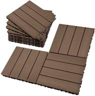 🏞️ 12 x 12 inch coffee interlocking patio flooring tiles, wood-plastic composite material, indoor/outdoor deck and patio flooring logo