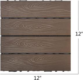 img 2 attached to 🏞️ 12 x 12 Inch Coffee Interlocking Patio Flooring Tiles, Wood-Plastic Composite Material, Indoor/Outdoor Deck and Patio Flooring