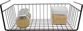 img 4 attached to 🔗 Smart Design Undershelf Storage Basket - Medium Size for Organized Shelves, Cabinets, and Pantries - Rust Resistant Steel Metal Wire - 16x5.5 Inch - Bronze