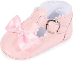 img 4 attached to Princess Wedding Girls' Shoes with Bowknot for Toddler Walking