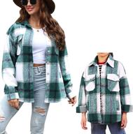 👚 ritatte family girls' women's shacket jacket: stylish plaid flannel wool blend shirt coat for casual chic logo