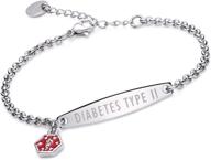 💉 pre-engraved simple medical bracelet for girls and boys with diabetes - linnalove jewelry logo